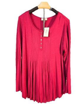 Women’s Tunic Plus Size 1x Plum Tart Long Sleeve Top! Comfort! NWT Half-Off